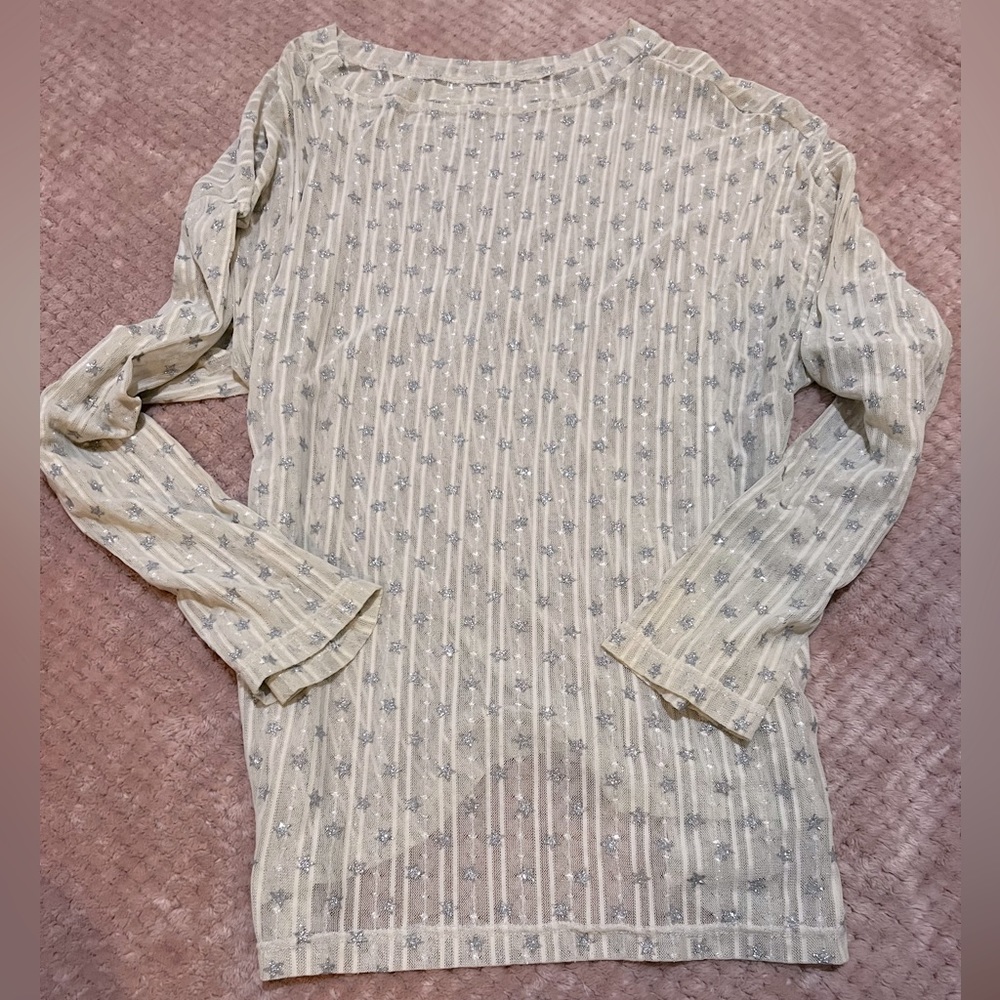 Long sleeve sheer top